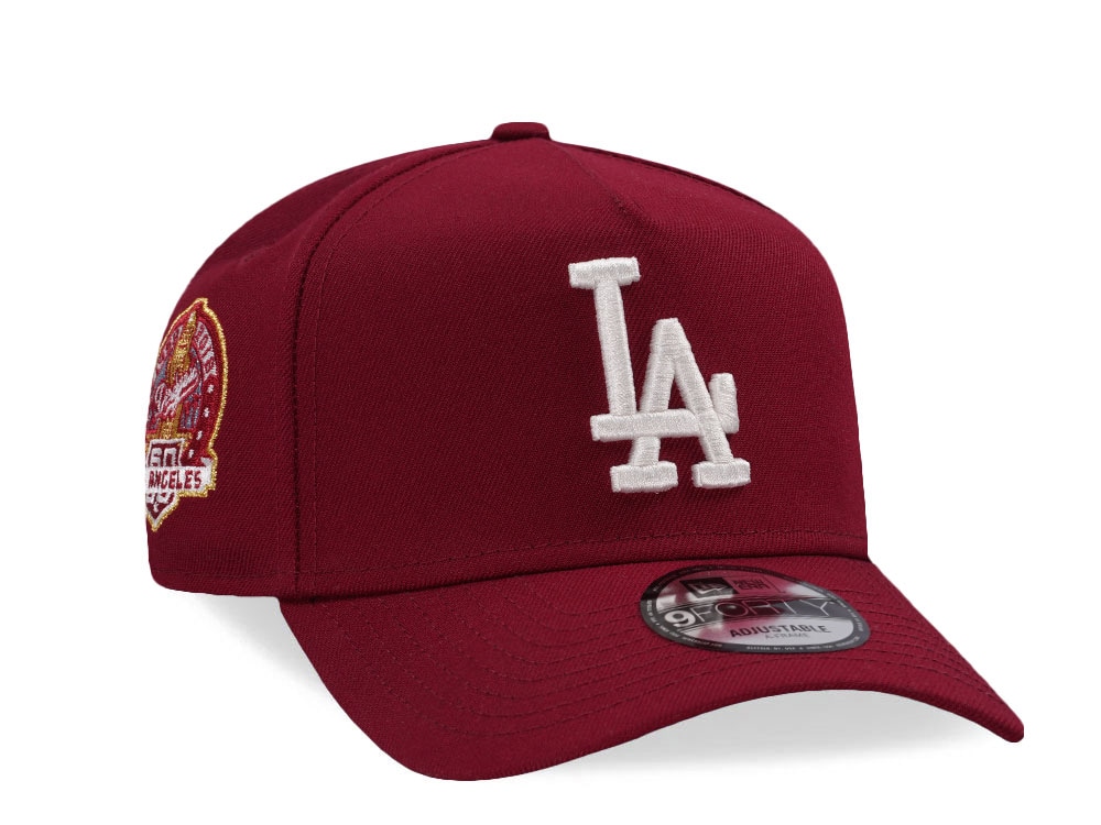 New Era Los Angeles Dodgers 60th Anniversary Cardinal Red Prime Edition 9Forty A Frame Snapback Casquette