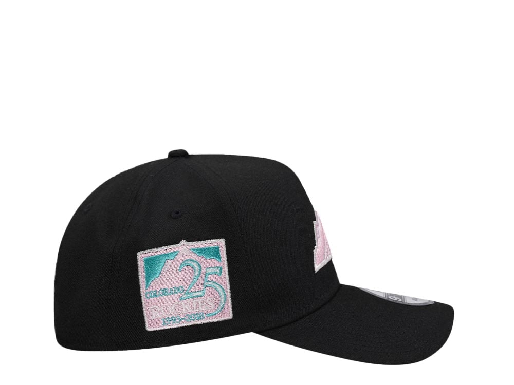 New Era Colorado Rockies 25th Anniversary Black Pink A Frame 9 Forty Snapback Casquette