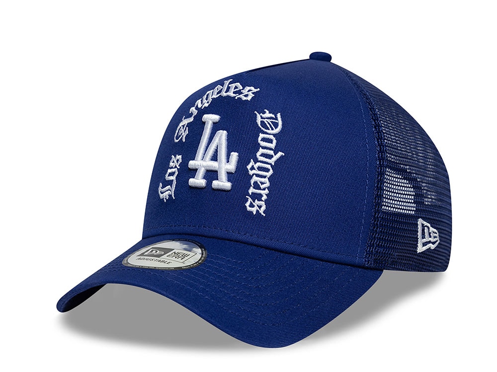 New Era Los Angeles Dodgers Wordmark Blue Prime Edition 9Forty A Frame Trucker Snapback Casquette