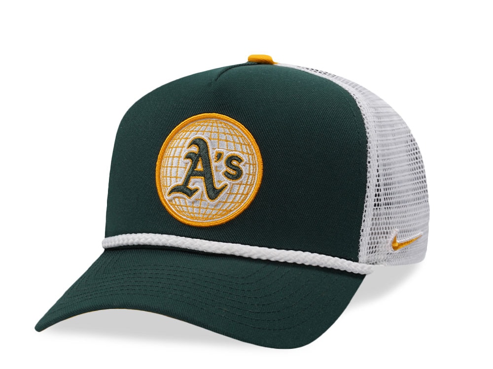 Nike Oakland Athletics Primetime Dri-Fit Rise Green Edition Trucker Snapback Casquette