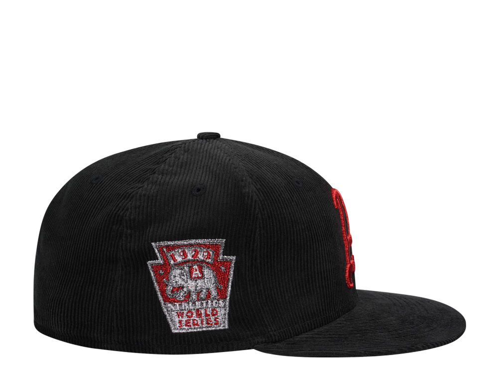 New Era Philadelphia Athletics World Series 1929 Liquid Metal Dark Side Cord Edition 59Fifty Fitted Casquette