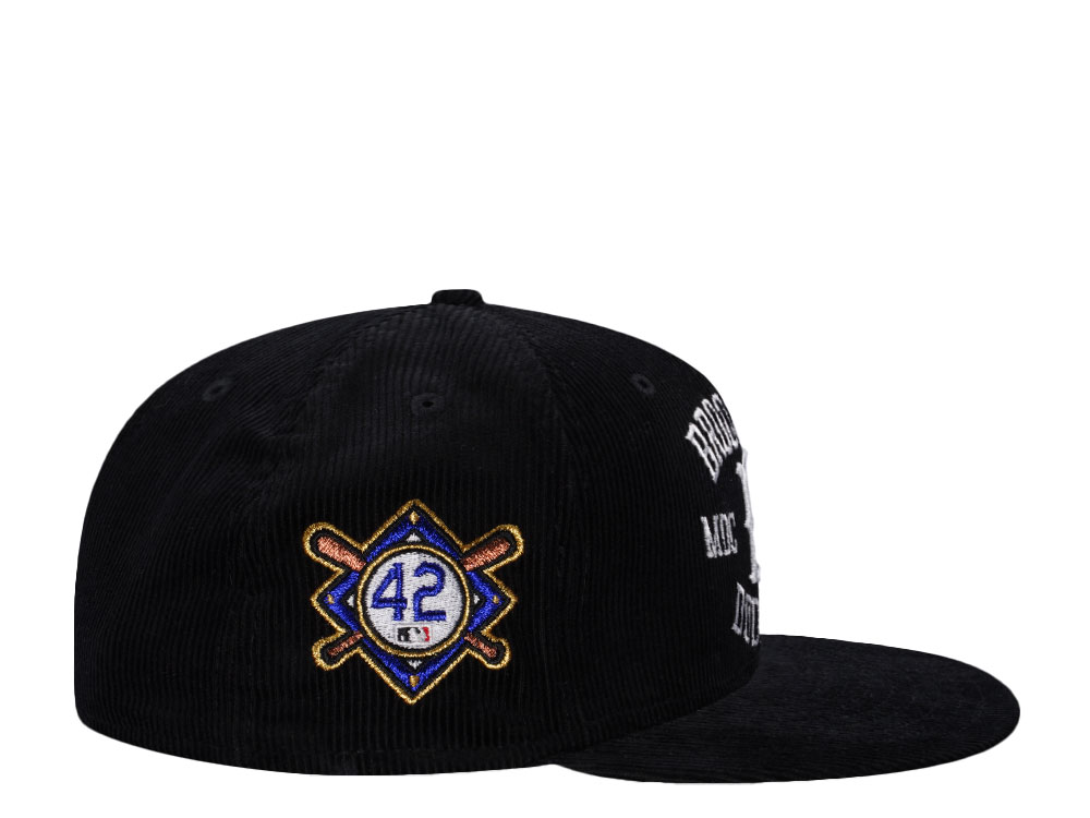 New Era Brooklyn Dodgers Jackie Robinson Corduroy Black Prime Edition 59Fifty Fitted Casquette