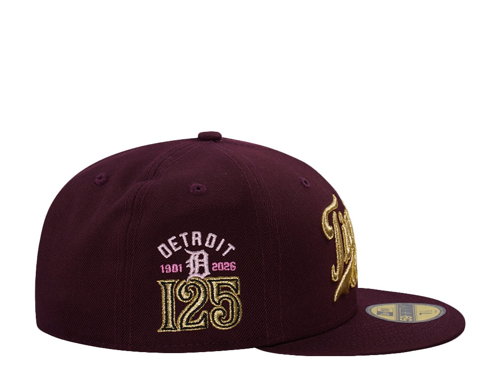 New Era Detroit Tigers 125th Anniverary Maroon Prime Edition 59Fifty Fitted Casquette