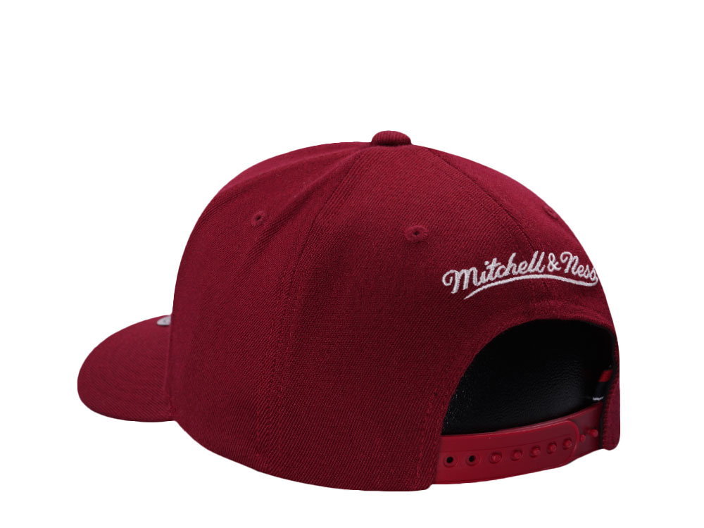 Mitchell & Ness Pinscript Maroon Classic Red Stretch Snapback Casquette