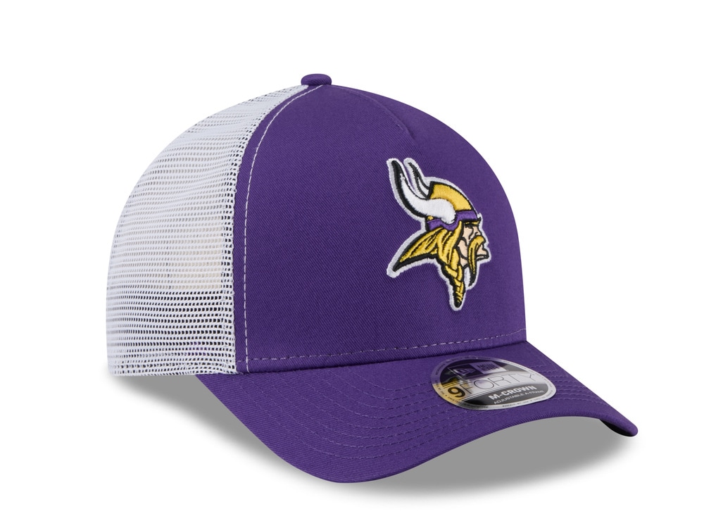 New Era Minnesota Vikings Official Team Color Edition 9Forty M Crown A Frame Trucker Snapback Casquette