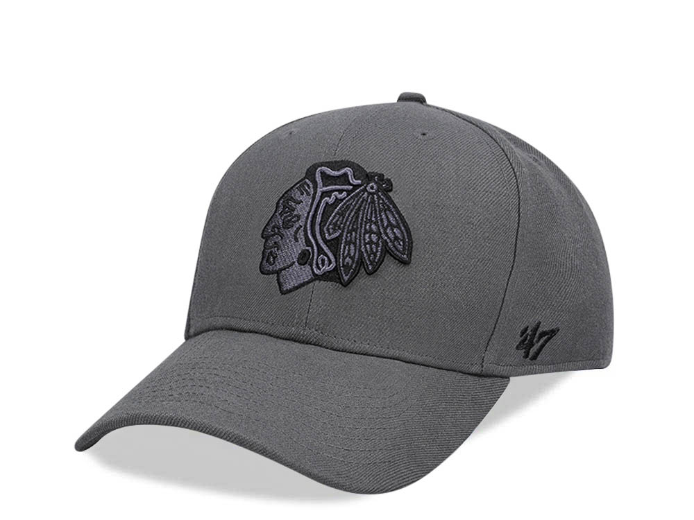 47Brand Chicago Blackhawks Charcoal MVP Snapback Casquette