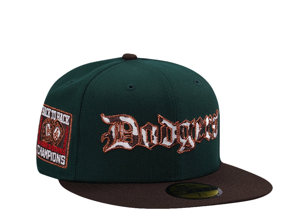 New Era Los Angeles Dodgers Back to Back World Series Dark Green Two Tone Edition 59Fifty Fitted Casquette