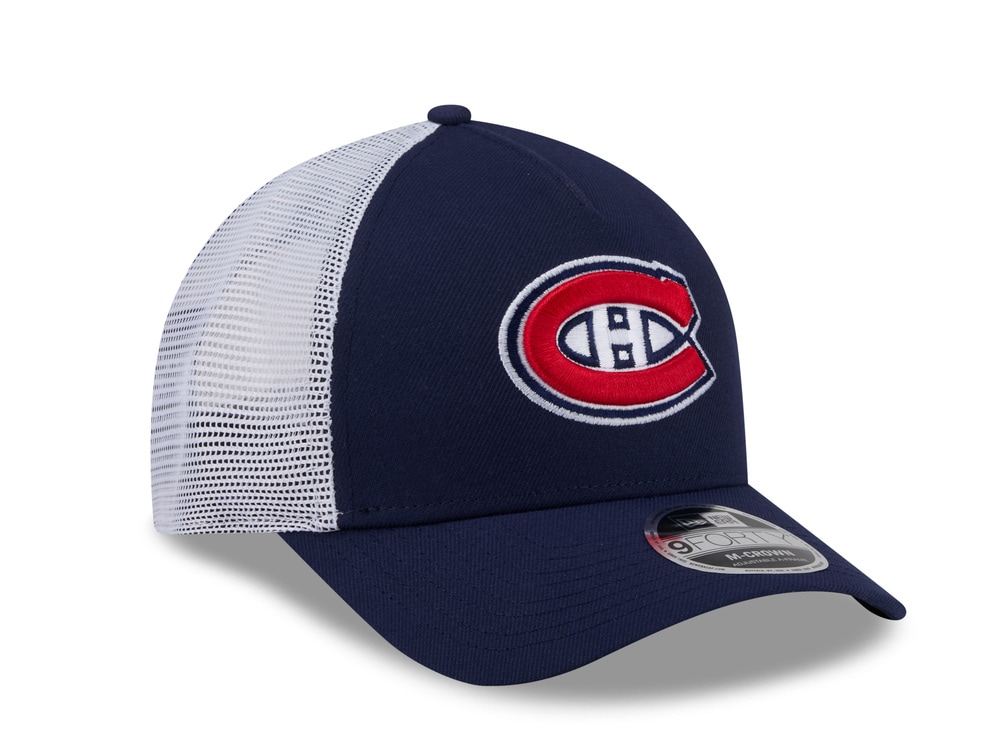 New Era Montreal Canadiens Official Team Color Edition 9Forty M Crown A Frame Trucker Snapback Casquette