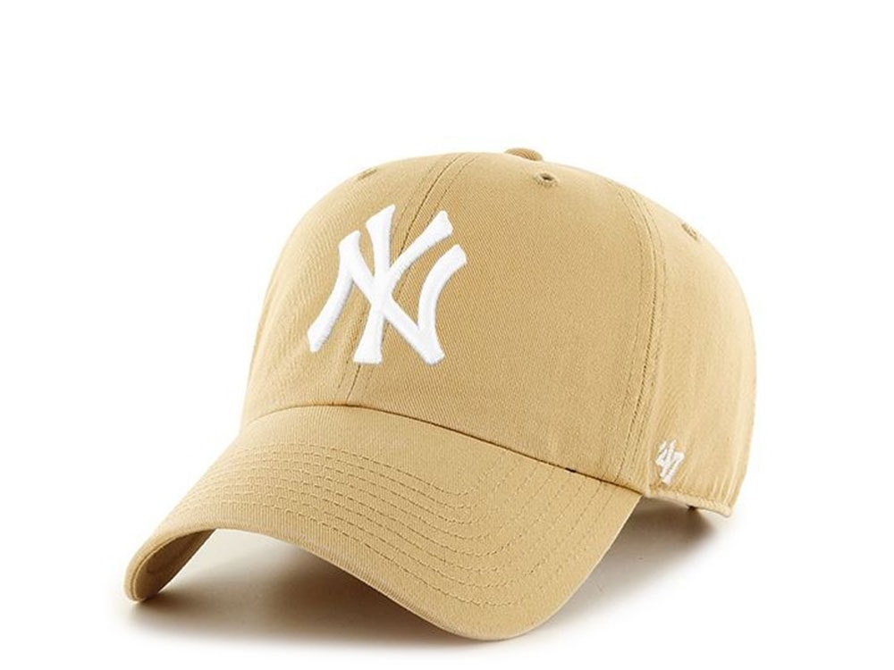 47Brand New York Yankees Light Tan Clean up Strapback Casquette