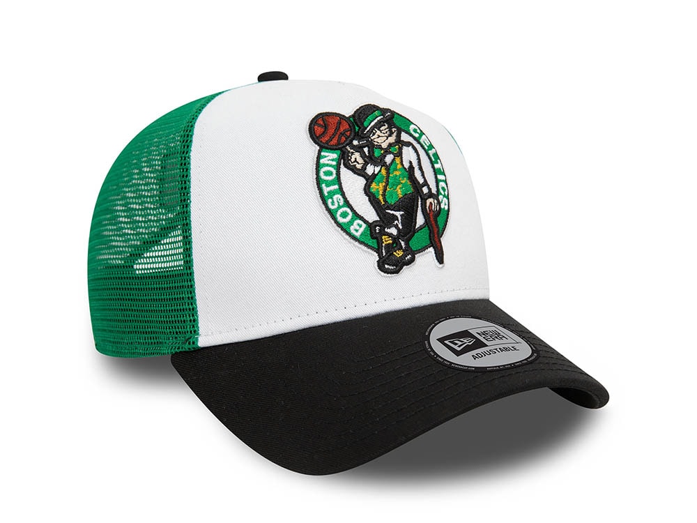 New Era Boston Celtics White 9Forty Trucker A Frame Snapback Casquette