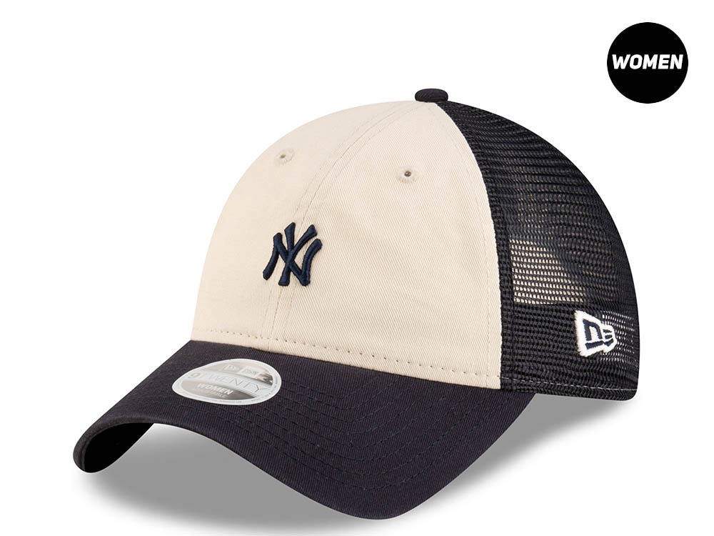 New Era New York Yankees Small Icon Stone Womens 9Twenty Trucker Snapback Casquette