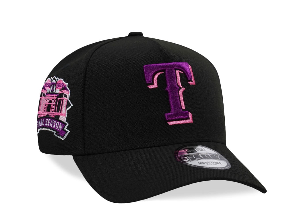 New Era Texas Rangers Final Season Magenta Black Prime Edition 9Forty A Frame Snapback Casquette