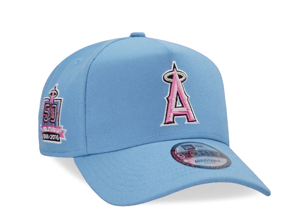 New Era Anaheim Angels 50th Anniversary Sky Pink Prime Edition 9Forty A Frame Snapback Casquette