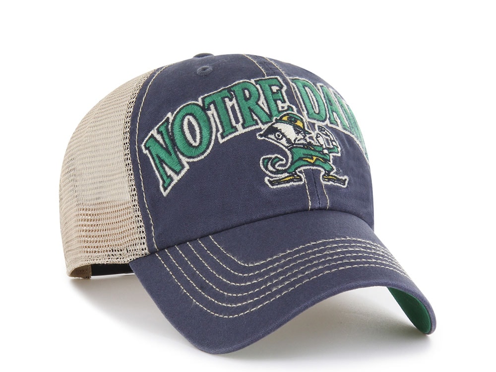 47 Brand Notre Dame Fighting Irish Tuscaloosa Vintage Navy Clean Up Trucker Snapback Casquette