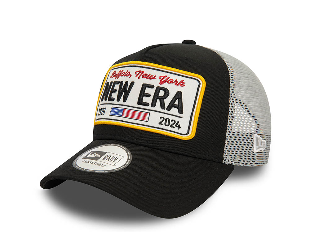 New Era Buffalo New York Black Trucker A Frame Snapback Casquette