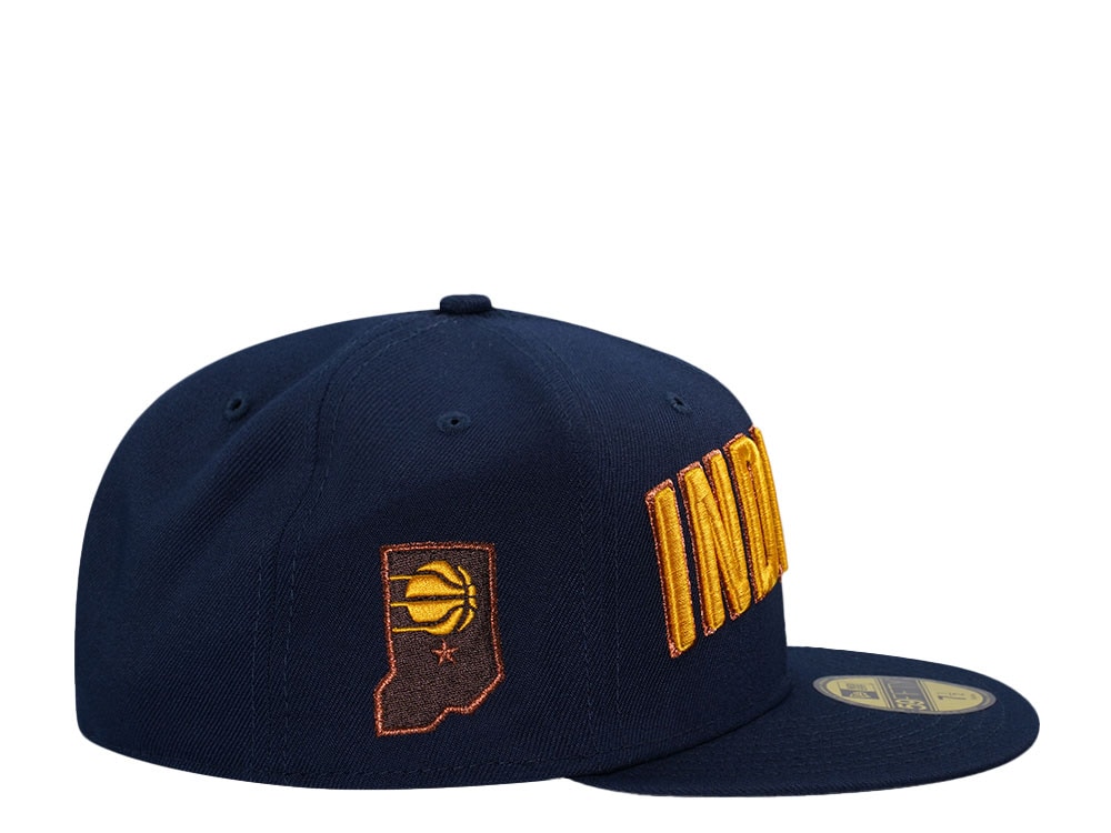 New Era Indiana Pacers Oceanside Blue Script Prime Edition 59Fifty Fitted Casquette