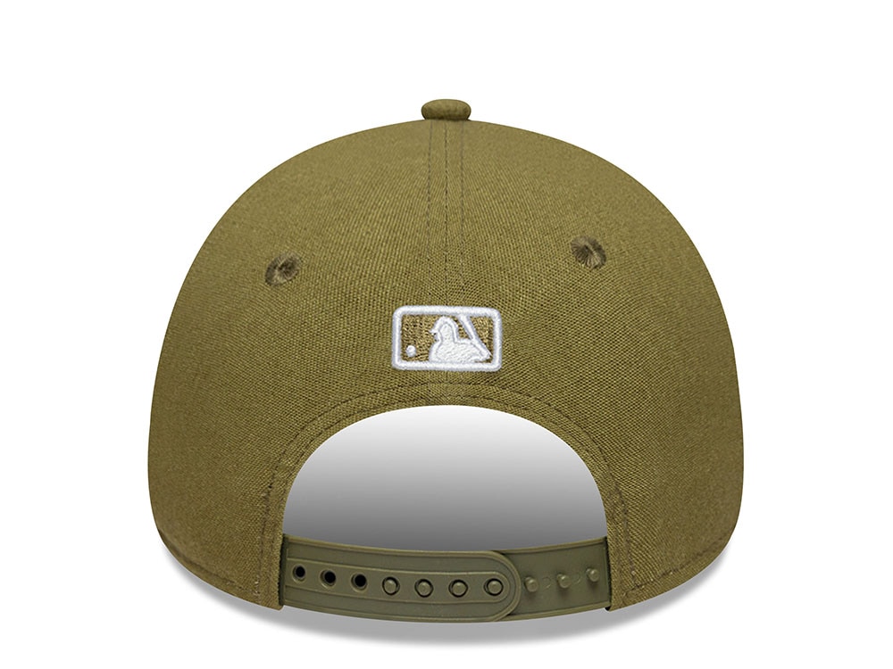 New Era Los Angeles Dodgers Linen Olive Edition 9Forty M Crown Snapback Casquette