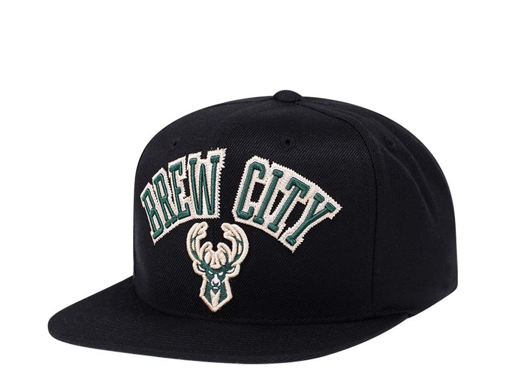 Mitchell & Ness Milwaukee Bucks Black Zig Zag Satin Undervisor Snapback Casquette