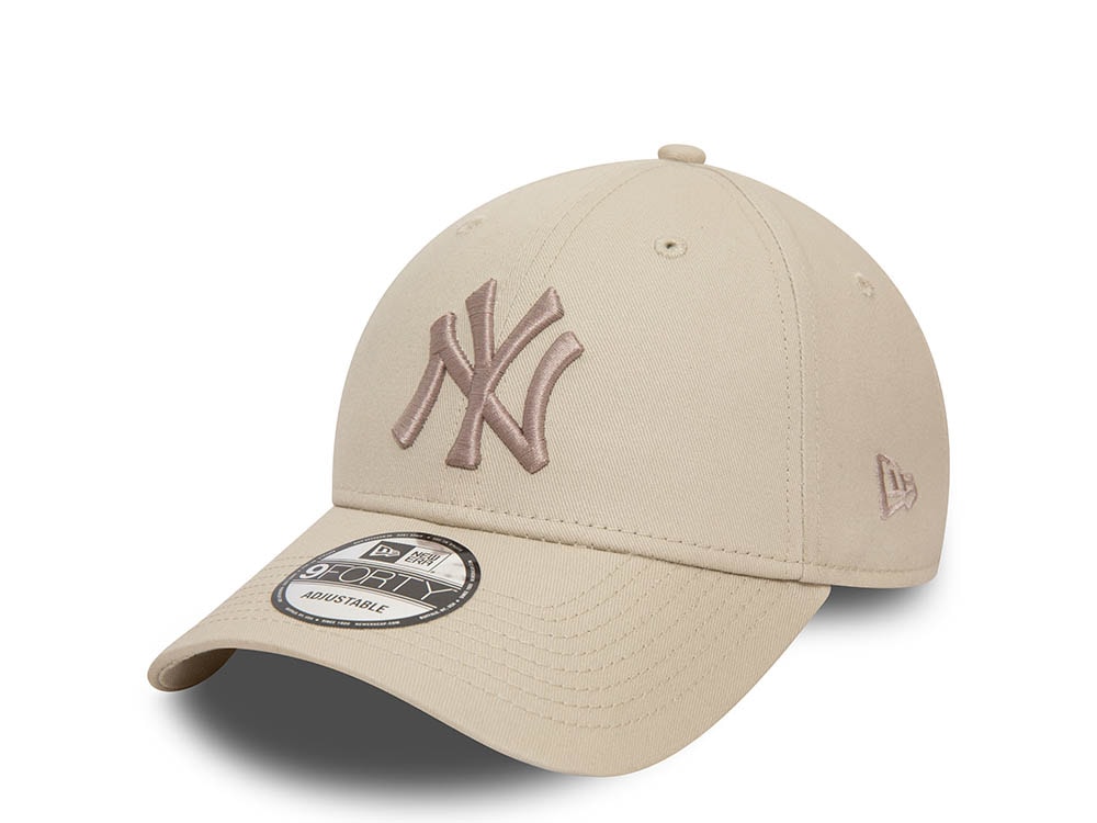 New Era New York Yankees League Essential Stone Brown 9Forty Strapback Casquette