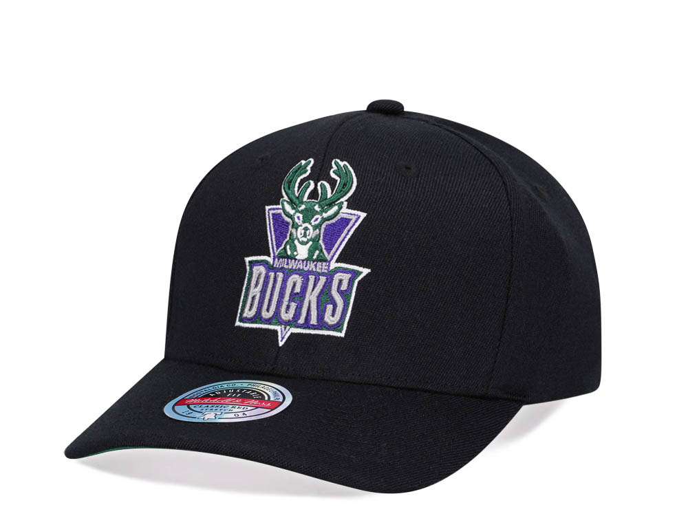 Mitchell & Ness Milwaukee Bucks High Crown 6 Panel Classic Red Line Flex Snapback Casquette