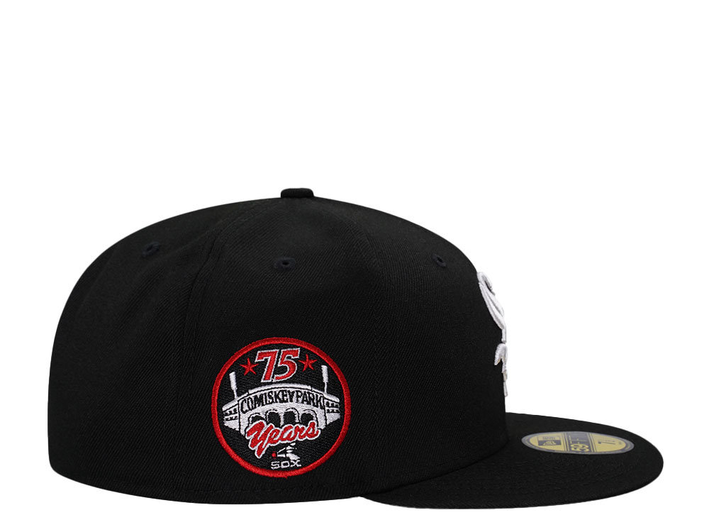 New Era Chicago White Sox Comiskey Park 75 Years Black and Red Edition 59Fifty Fitted Casquette