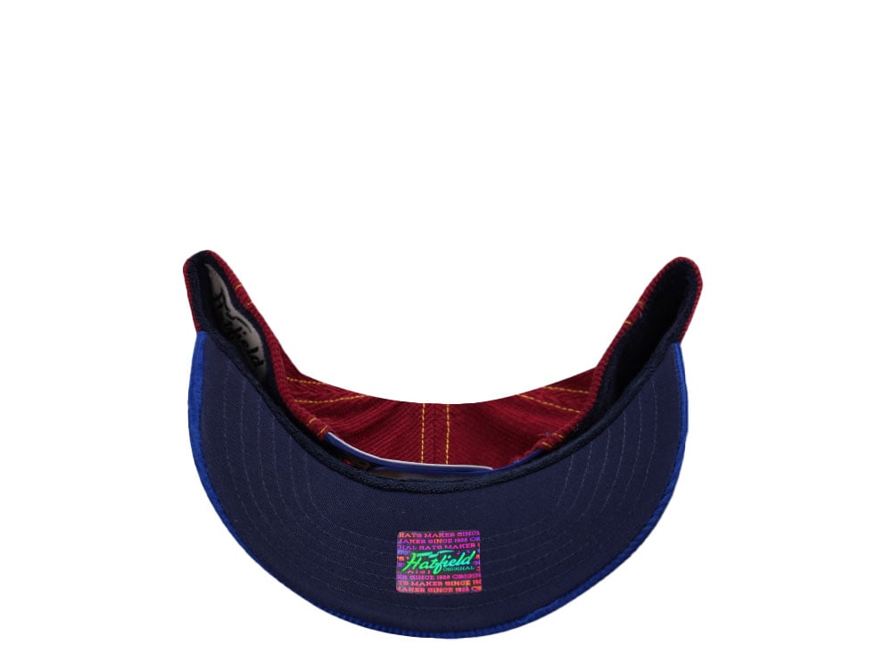 Hatfield American Racer Corduroy White Blue Snapback Casquette