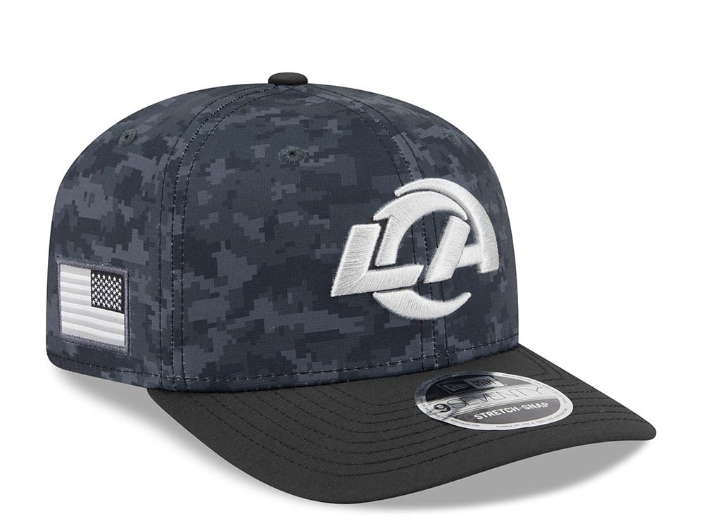 New Era Los Angeles Rams NFL Salute to Service 2026 Digi Camo Black 9Seventy Stretch Snapback Casquette