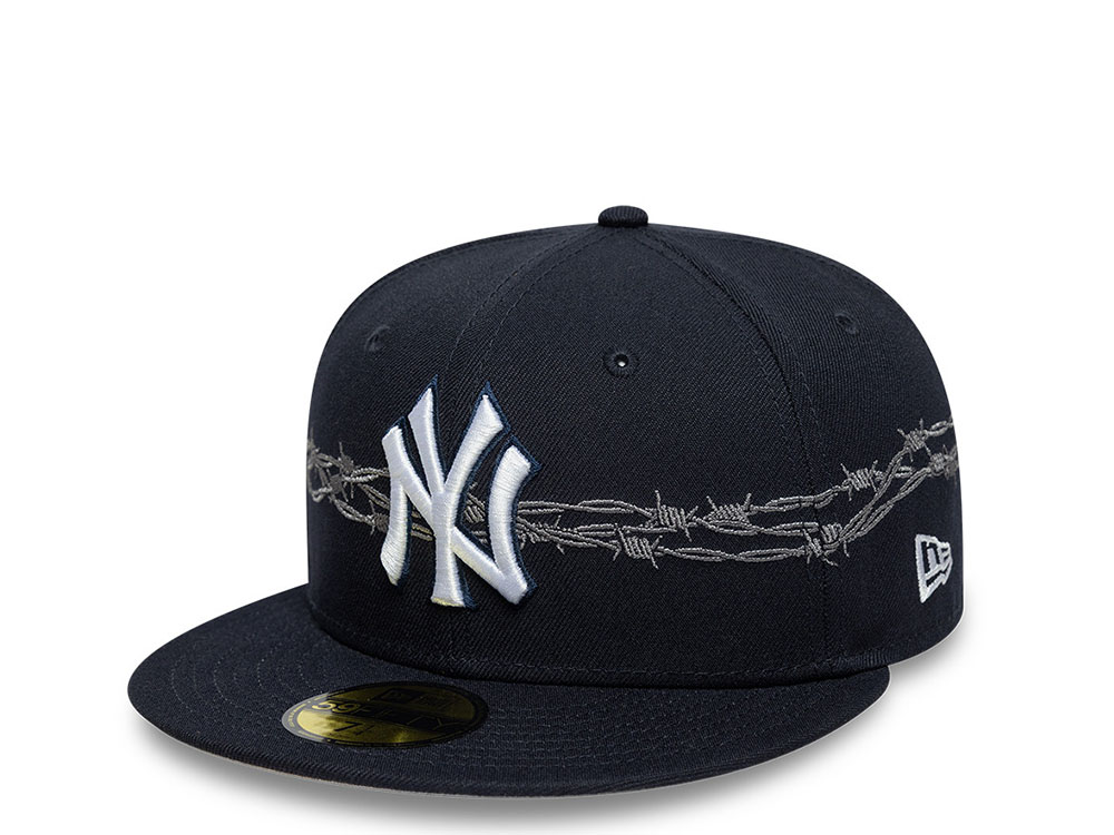 New Era New York Yankees MLB Icon Barbwire Navy Prime Edition 59Fifty Fitted Casquette