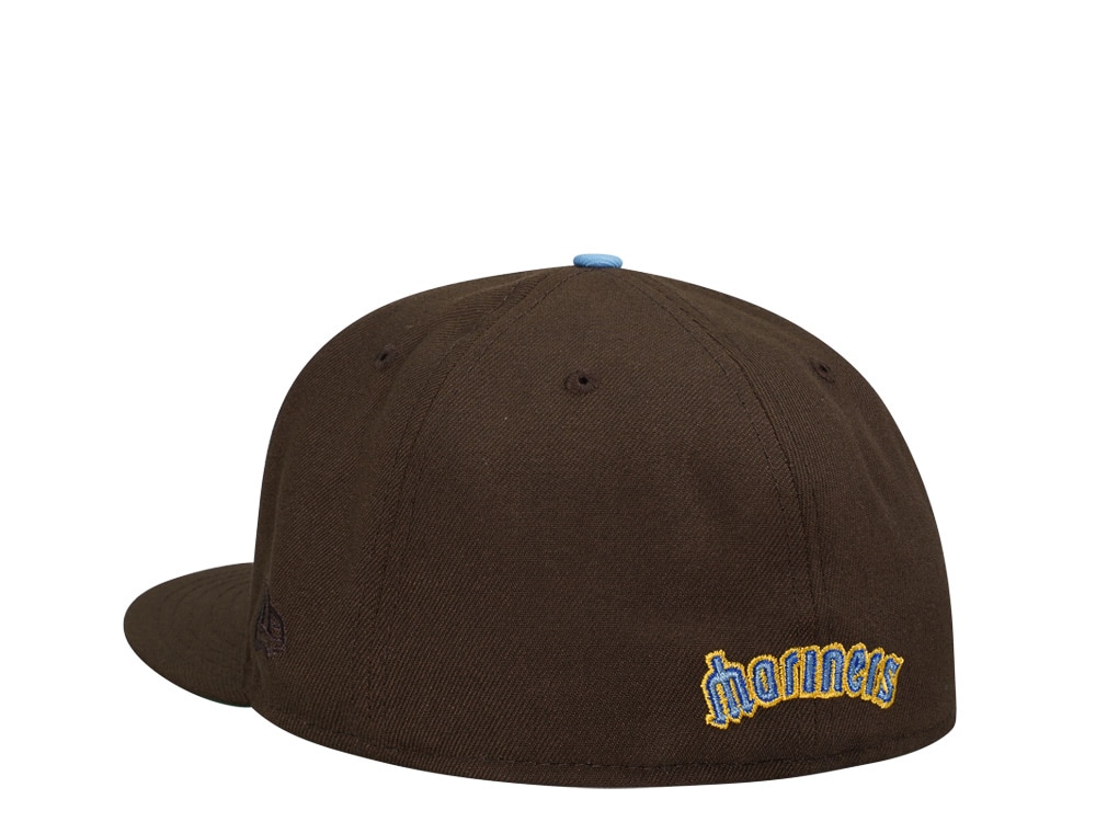 New Era Seattle Mariners 40th Anniversary Chocolate Script Throwback Edition 59Fifty Fitted Casquette