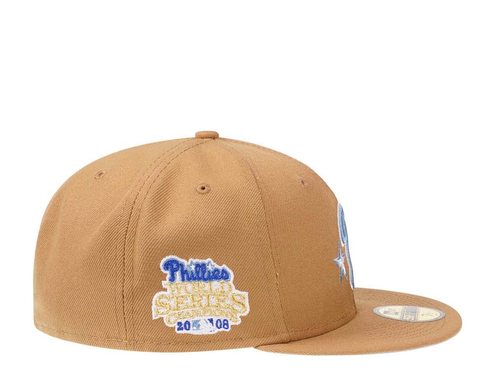 New Era Philadelphia Phillies World Series 2008 Champions Wheat Glacier Blue Edition 59Fifty Fitted Casquette