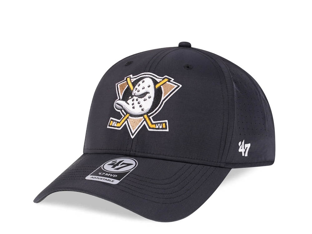 47Brand Anaheim Ducks Black Back Line Nylon Strapback Casquette