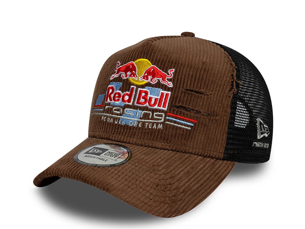 New Era Red Bull Racing Corduroy Brown 9Forty A Frame Trucker Snapback Casquette