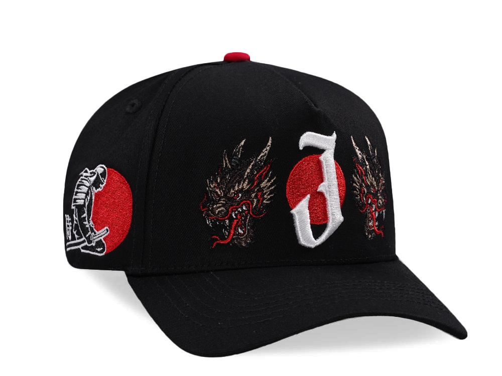 Parallel Union Japan Dragon Samurai Red Sun Black Prime Edition Snapback Casquette