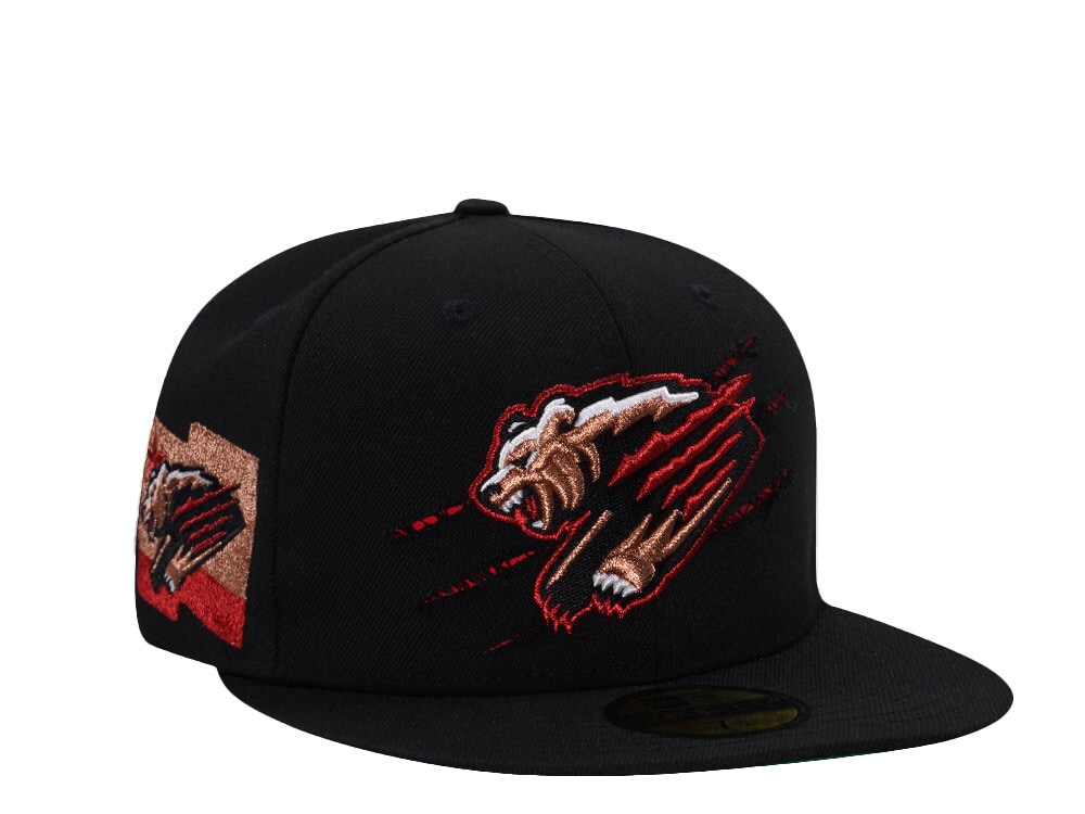 New Era Fresno Grizzlies Blood Claw Cut Distressed Black Prime Edition 59Fifty Fitted Casquette