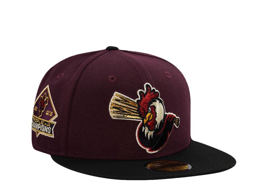New Era Norfolk Tides Triple A Champions 2023 Maroon Two Tone Edition 59Fifty Fitted Casquette