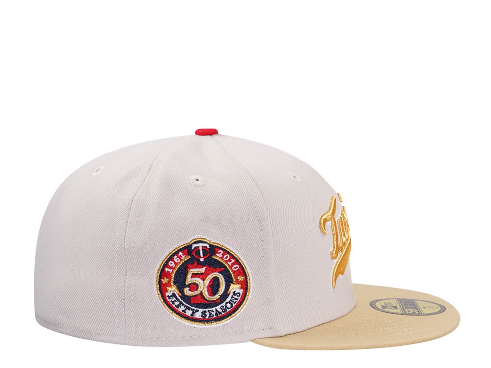 New Era Minnesota Twins 50th Season Stone Gold Two Tone Edition 59Fifty Fitted Casquette