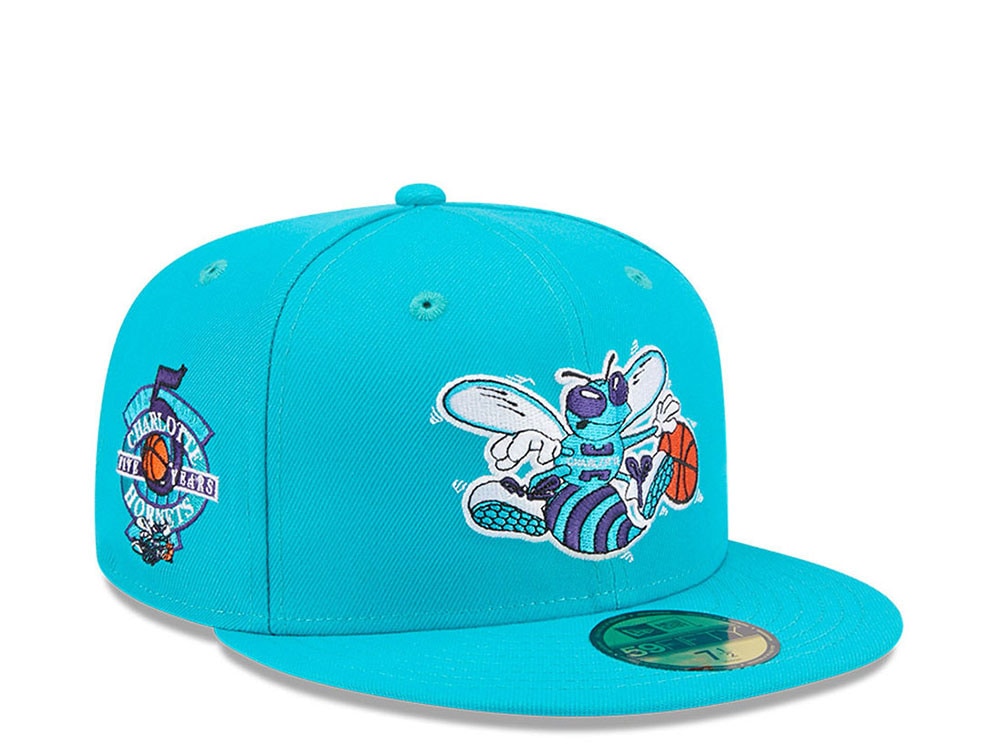 New Era Charlotte Hornets HWC 5th Anniversary Teal  59Fifty Fitted Casquette
