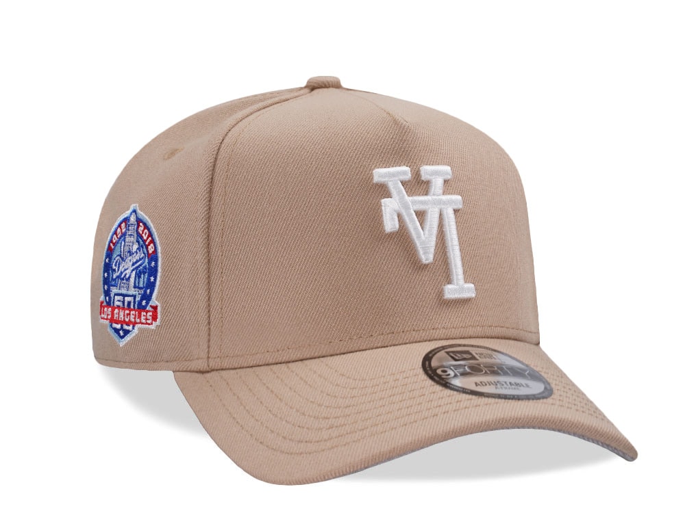 New Era Los Angeles Dodgers 60th Anniversary Camel Prime Edition 9Forty A Frame Snapback Casquette