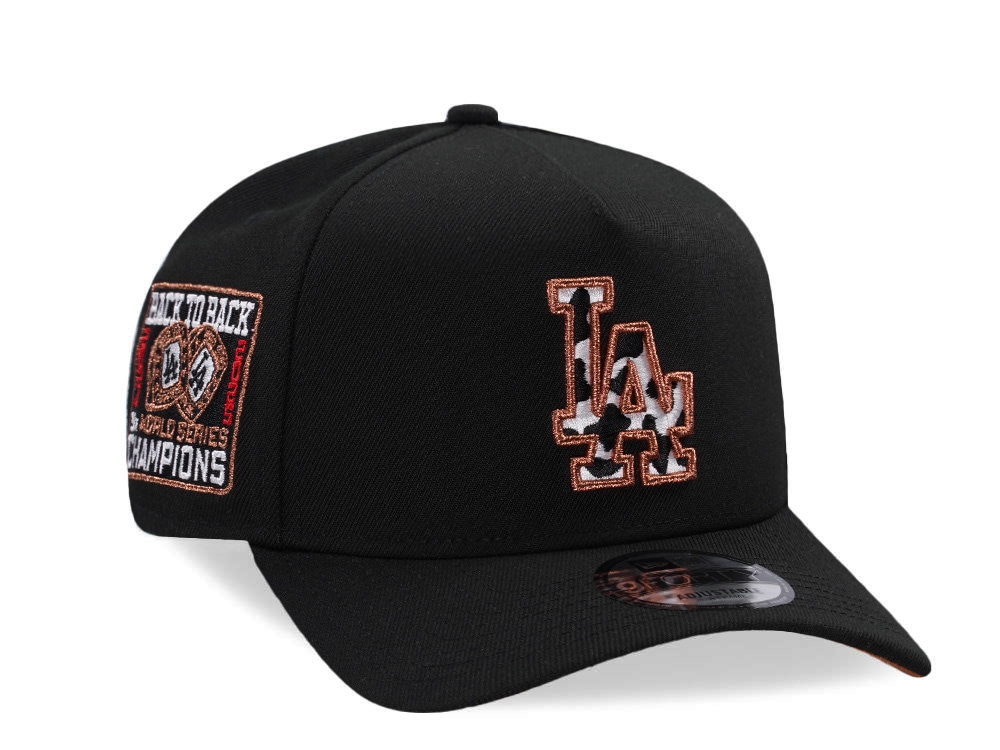 New Era Los Angeles Dodgers Back To Back Champions Cow Black Prime Edition 9Forty A Frame Snapback Casquette