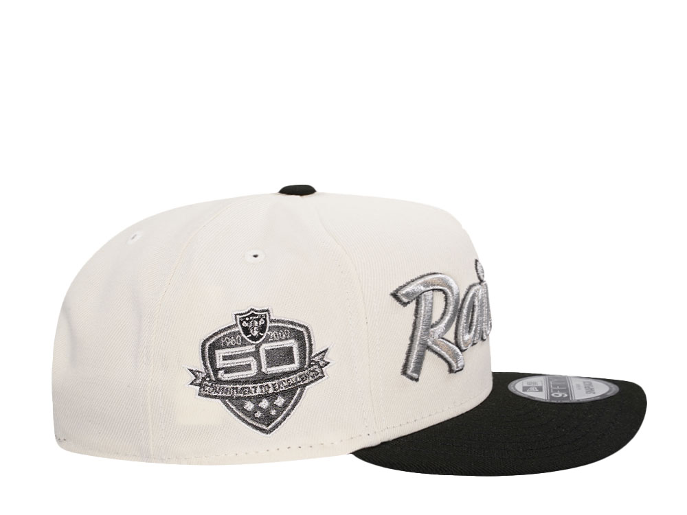 New Era Las Vegas Raiders 50th Anniversary Chrome Two Tone 9Fifty A Frame Snapback Casquette