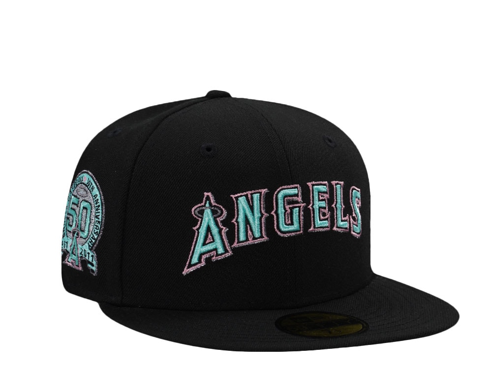 New Era Anaheim Angels 50th Anniversary Mint Black Prime Edition 59Fifty Fitted Casquette