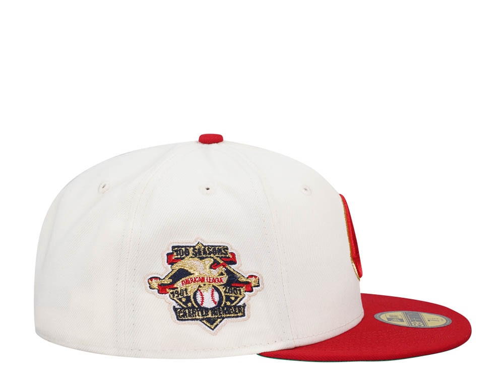 New Era Cleveland Indians 100 Seasons Amercian League Chrome Throwback Two Tone Edition 59Fifty Fitted Casquette