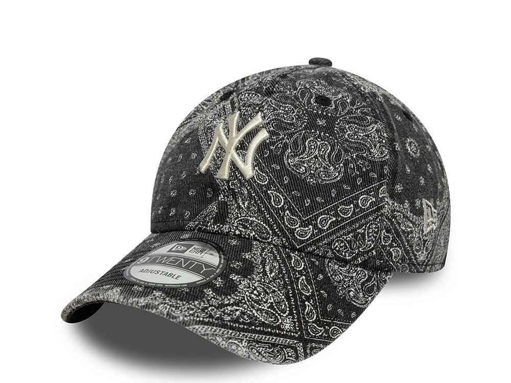 New Era New York Yankees Washed Paisley Black 9Twenty Strapback Casquette