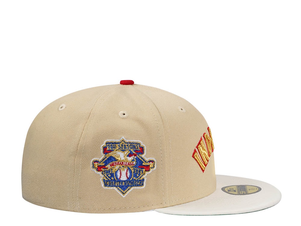New Era Cleveland Indians 100 Seasons Vegas Gold Two Tone Edition 59Fifty Fitted Casquette