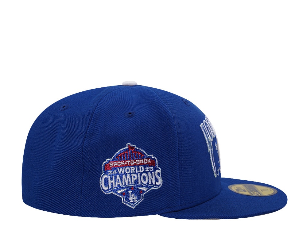 New Era Los Angeles Dodgers Back to Back World Champions Blue Prime Edition 59Fifty Fitted Casquette