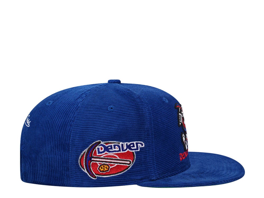 Mitchell & Ness Denver Nuggets Blue Cord Hardwood Classic Snapback Casquette