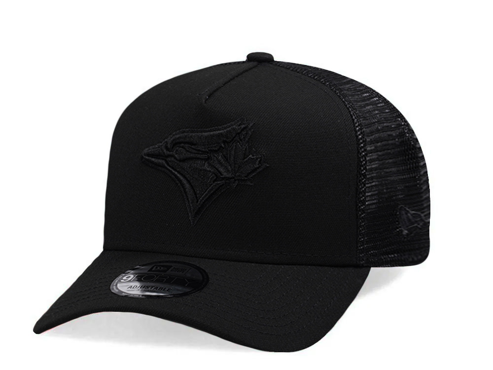 New Era Toronto Blue Jays Black On Black Edition 9Forty A Frame Trucker Snapback Casquette