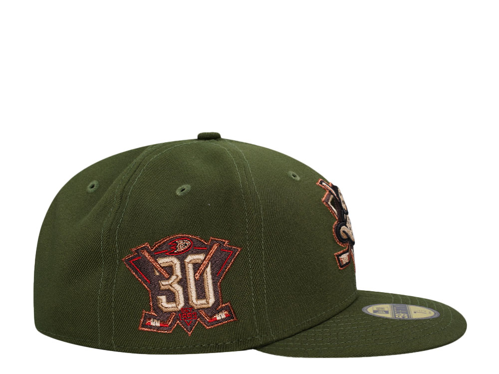 New Era Anaheim Ducks 30th Anniversary Horror Pack Rifle Green Edition 59Fifty Fitted Casquette