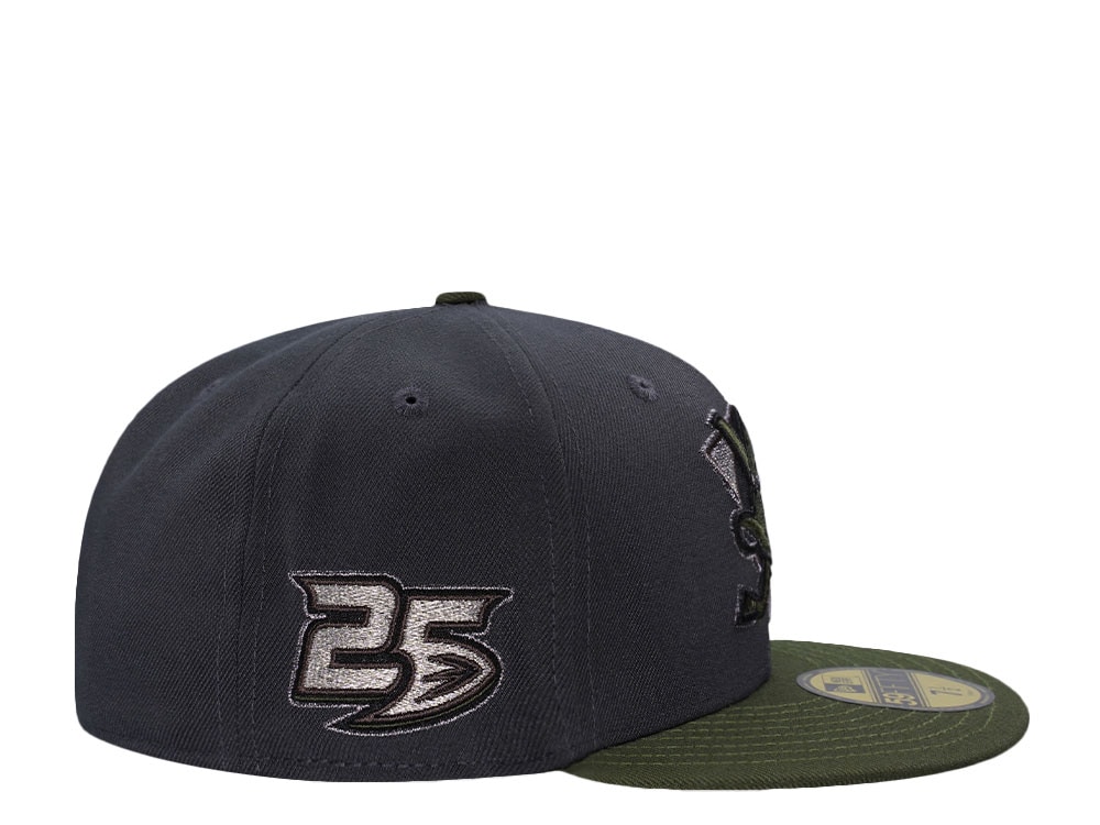 New Era Anaheim Ducks 25th Anniversary Hunter Green Two Tone Edition 59Fifty Fitted Casquette
