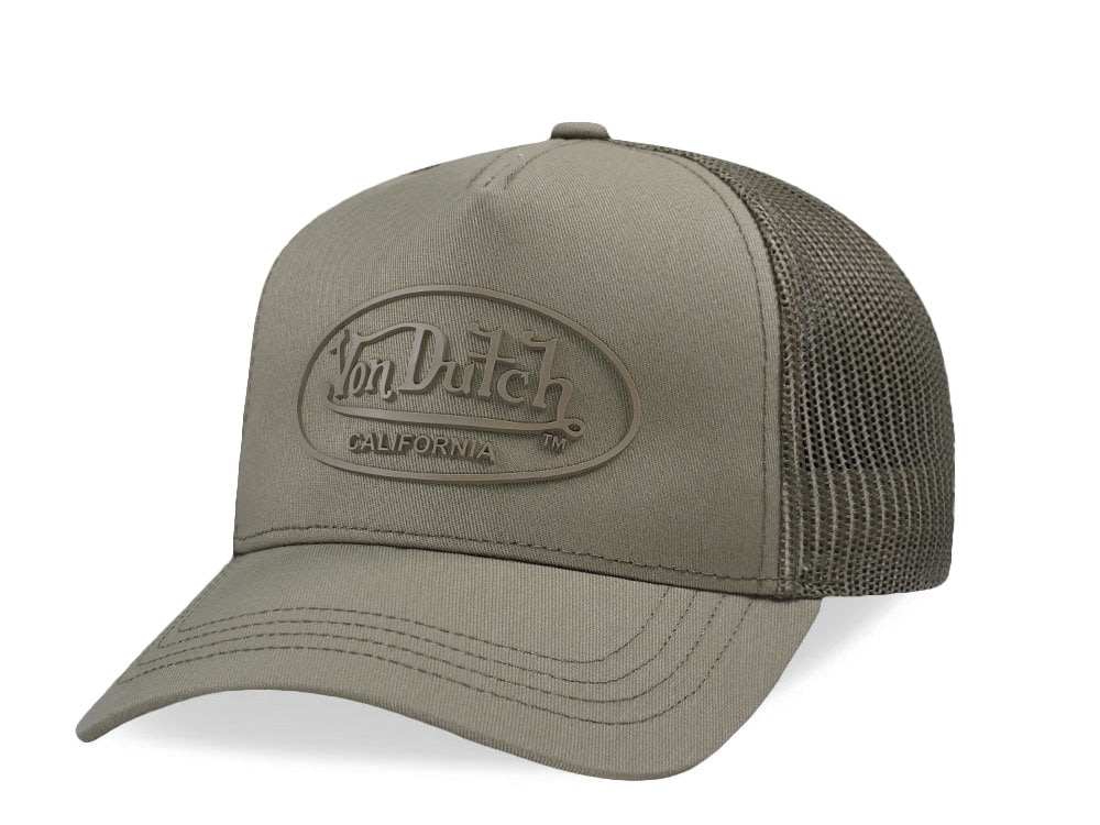 Von Dutch Oval Patch Olive Trucker Snapback Casquette